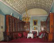 Hau Edward Petrovich Interiors of the Winter Palace. The Library of Emperor Alexander II01 - Hermitage
